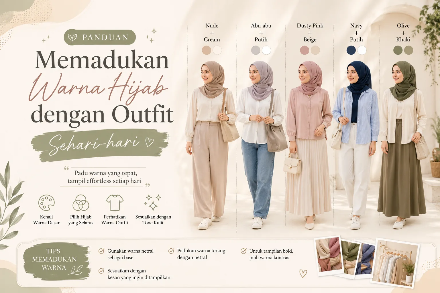 Panduan Memadukan Warna Hijab dengan Outfit Sehari-hari